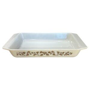 Vintage 60's Golden Acorn Pyrex Space Saver 1 1/4 Quart Rectangular Dish